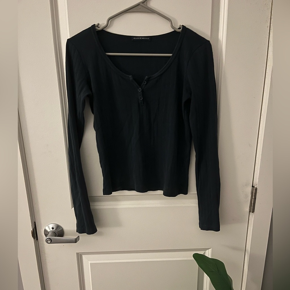 Brandy Melville Long sleeve Navy top